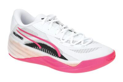 Puma All Pro Nitro Schuhe weiß pink Basketball 309689