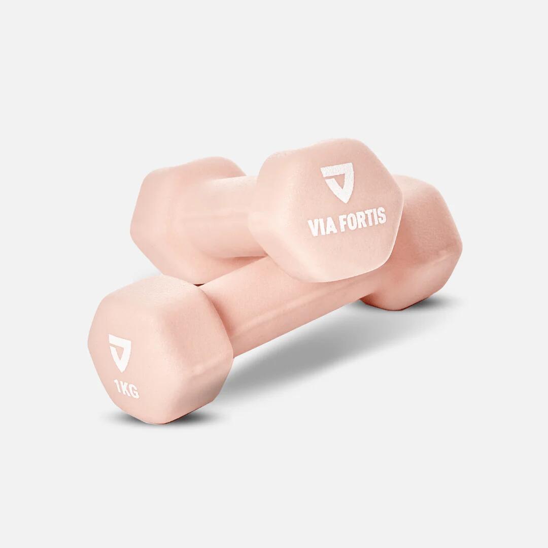 VIA FORTIS Halteres premium em neoprene, antiderrapantes, para musculação e fortalecimento