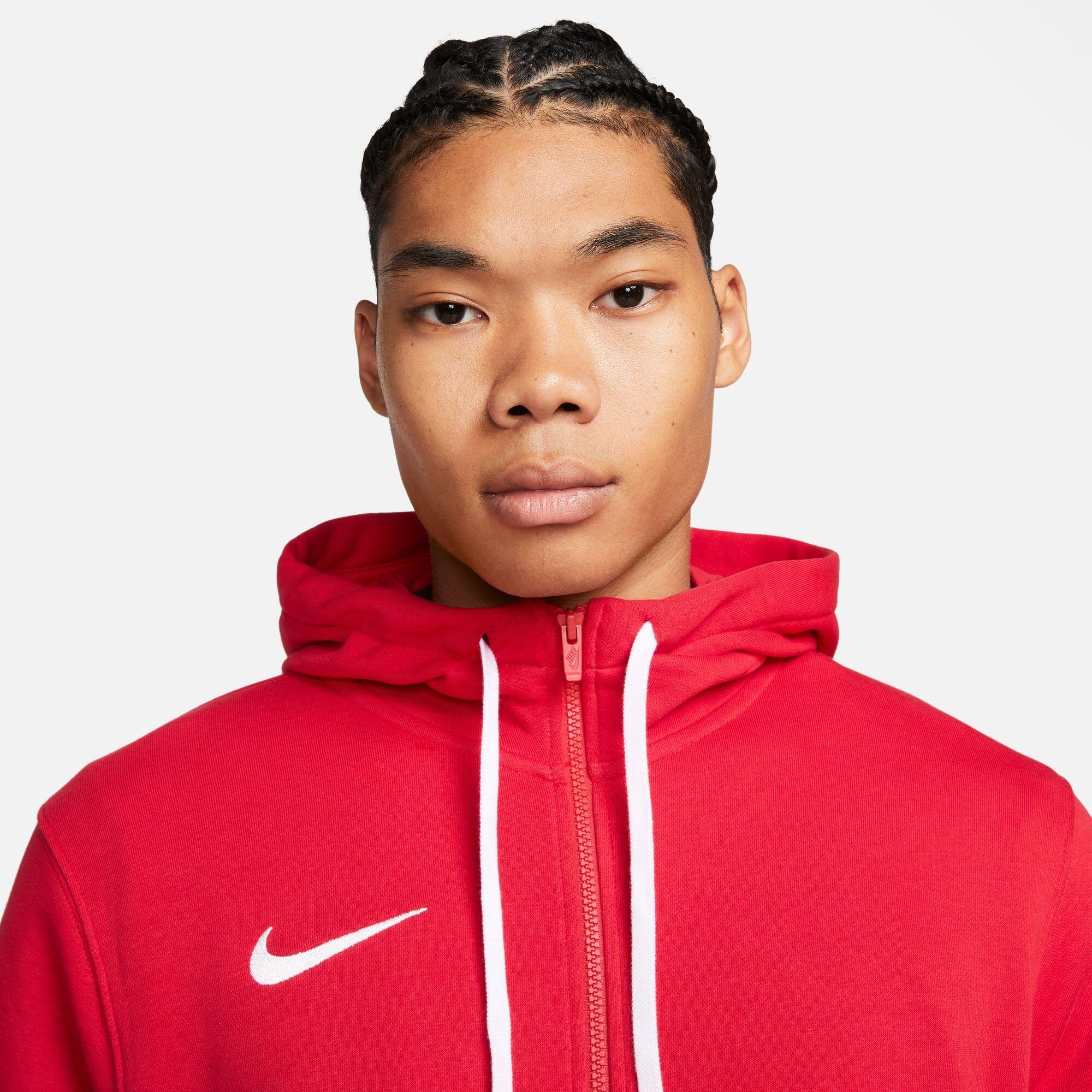 Felpa con cappuccio full zip uomo ( fleece) nike rosso 3/5
