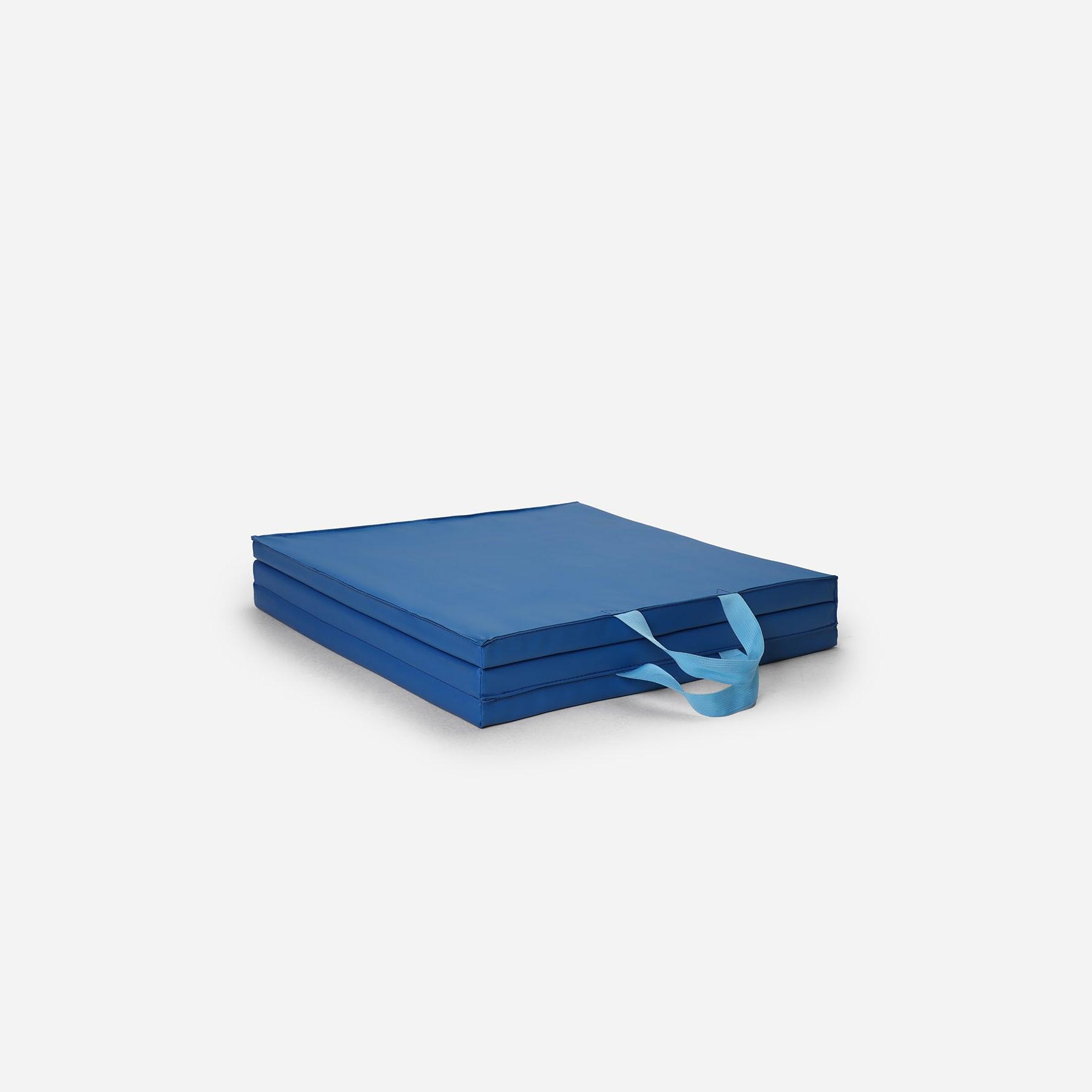 Yoga Mat Tri-Folding Fitness Pilates Non Slip 3 Panel Mat - Blue 2/5