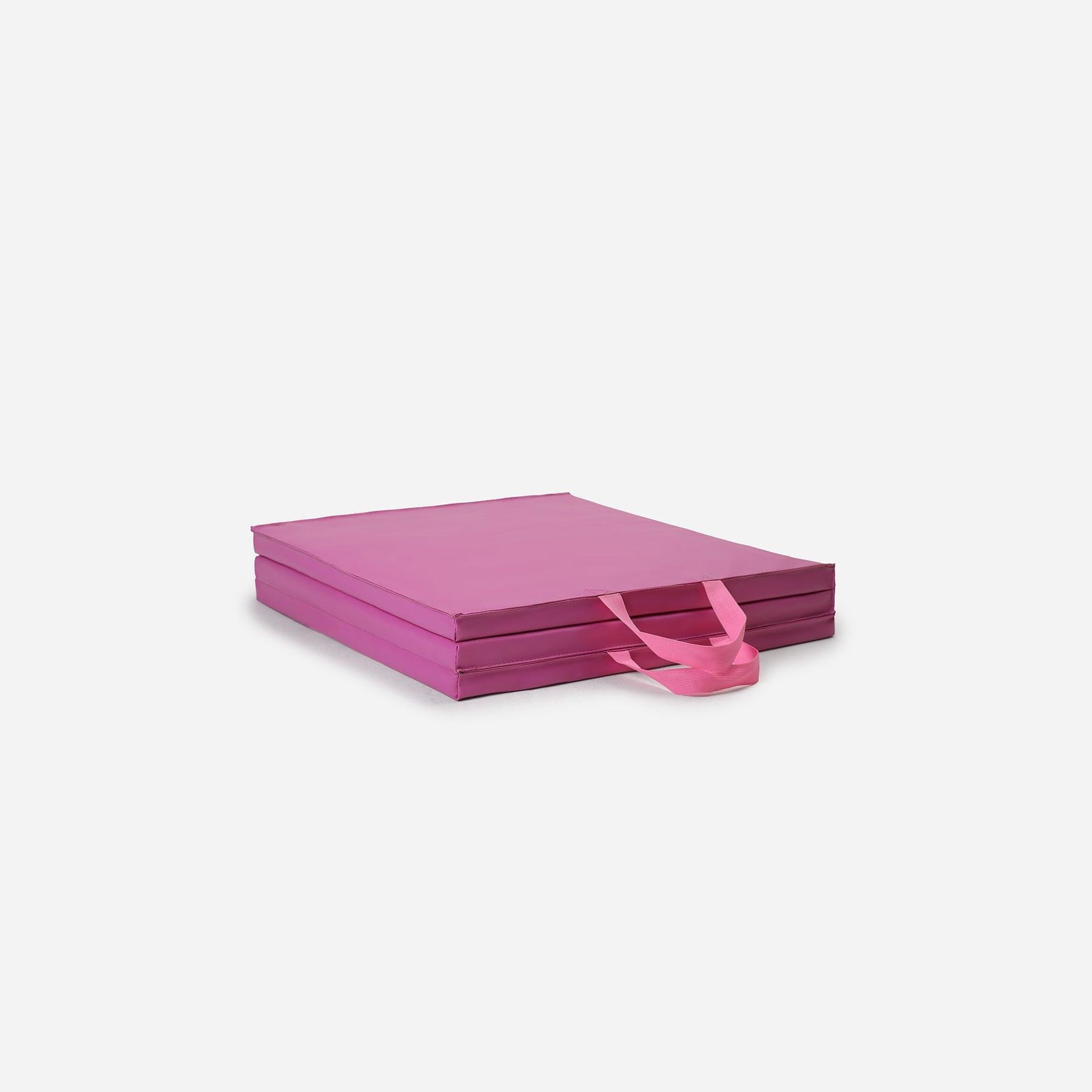 Yoga Mat Tri-Folding Fitness Pilates Non Slip 3 Panel Mat - Pink 2/2