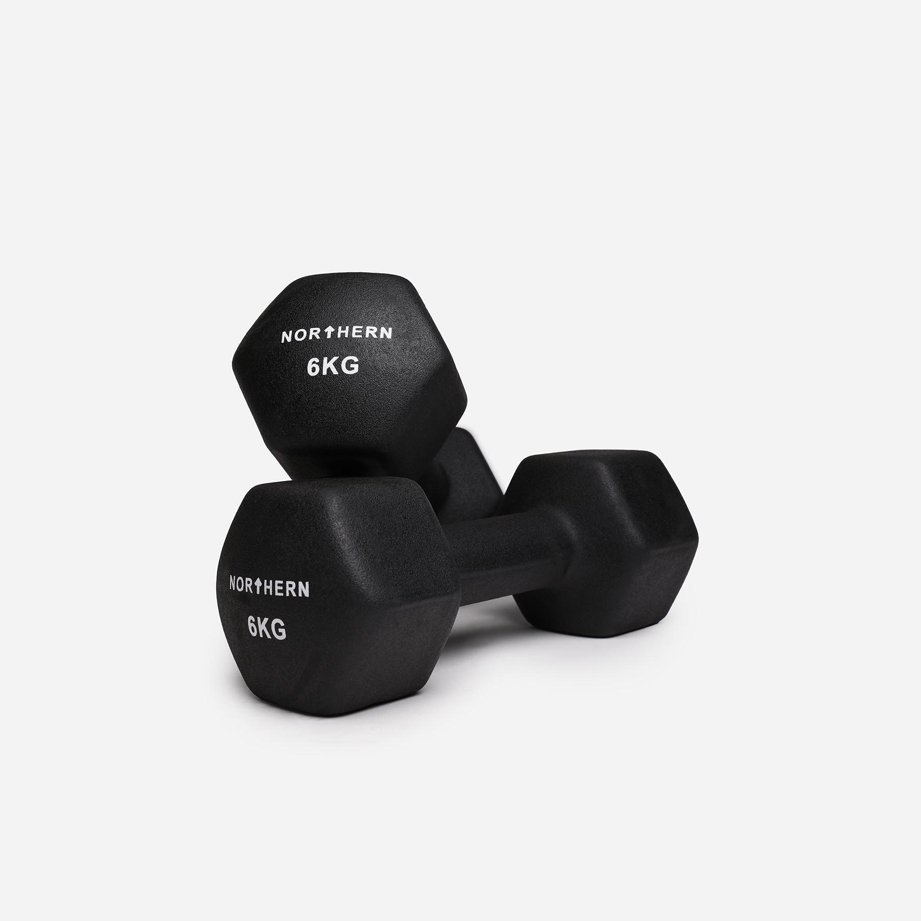 NORTHERN Neoprene Hex Dumbbells - 2 x 6KG