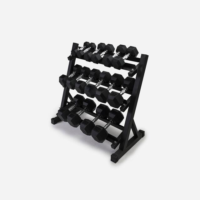 NORTHERN 2.5-20KG Hex Dumbbell Set + Three Tier Dumbbell Rack