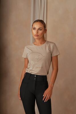 Dames sportshirt winter yin yang beige m