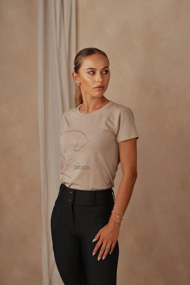 T-shirt damski z motywem koni JD ATTACK Yin Yang