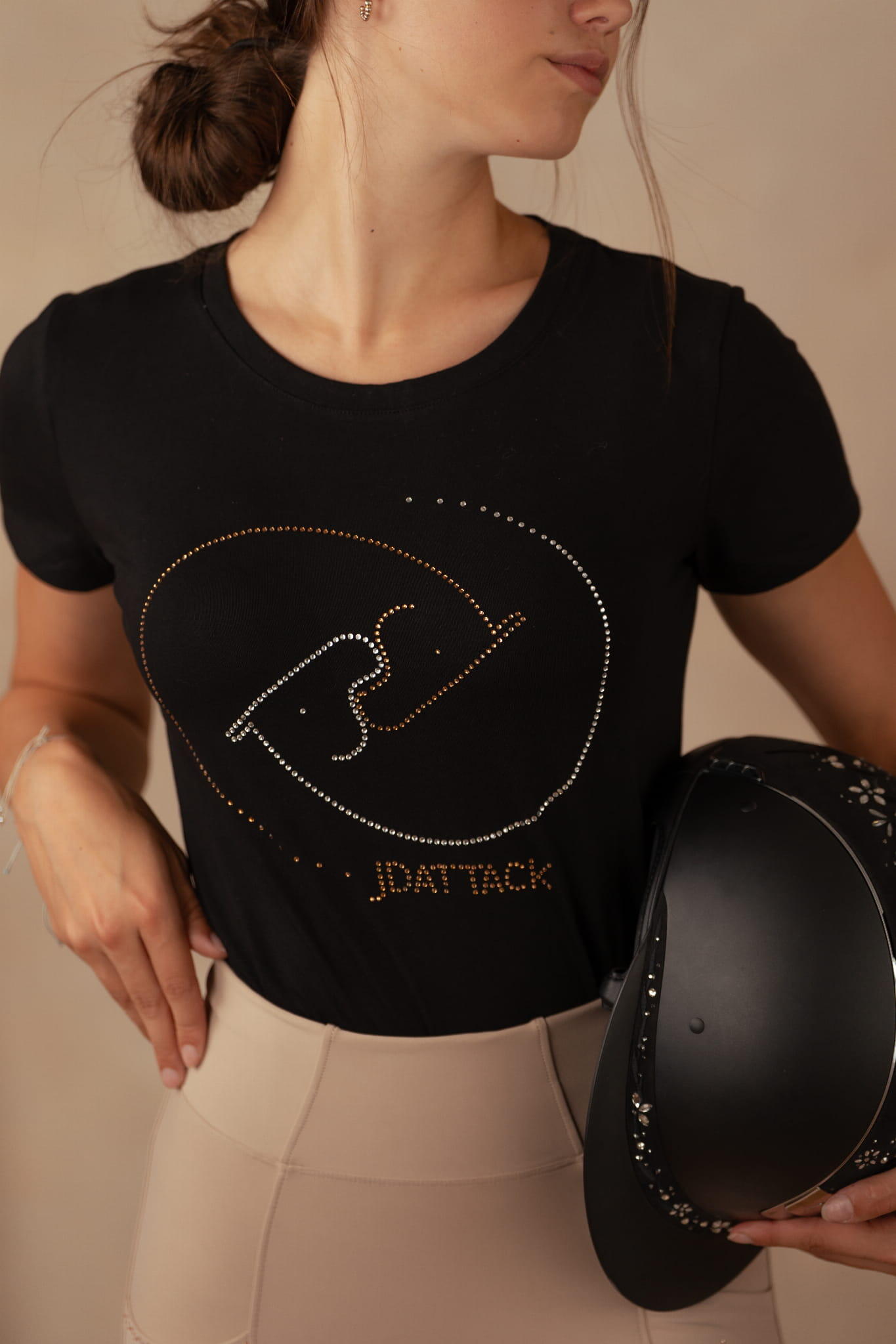 T-shirt damski z motywem koni JD ATTACK Yin Yang 2/4