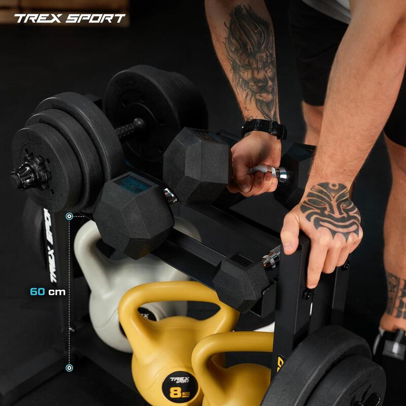 Suport pentru gantere și greutăți Trex Sport TX-045DR 2 rafturi 320kg