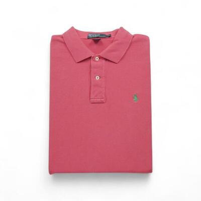 Second life - Kurzarm-Poloshirt Herren Koralle - In gutem Zustand