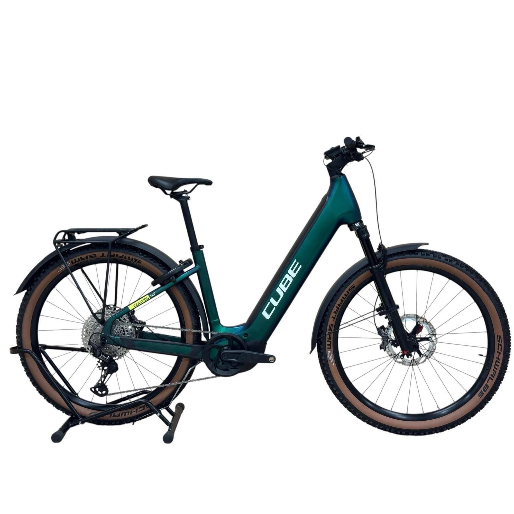 Cube - Reconditionné - Vtt Électrique Cube Reaction Hybrid Slt 750 Allroad - Comme Neuf - Vélo Tout Terrain - Noir|vert - Moyen - Decathlon