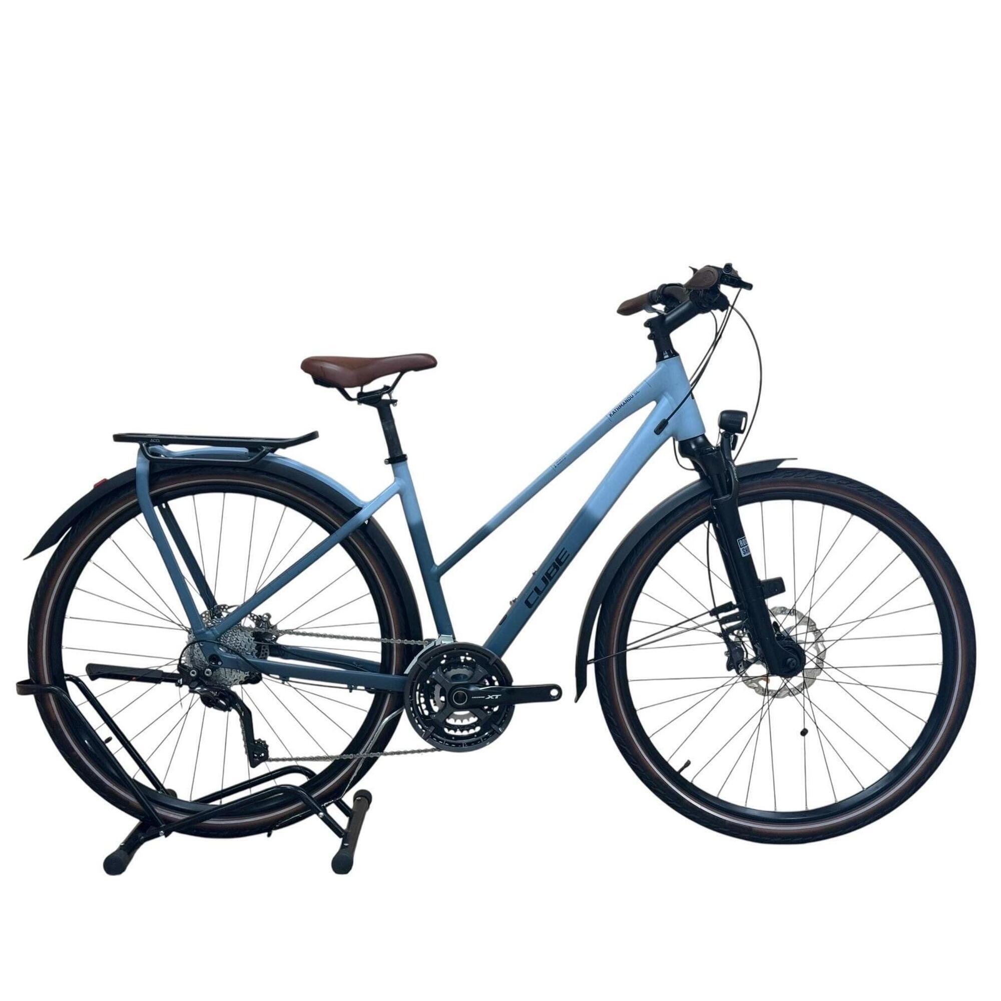 Cube - Reconditionné - Vélo Trekking Cube Kathmandu Sl Xt - Comme Neuf - Vélo Ville - Bleu|gris - 46 Cm - Decathlon