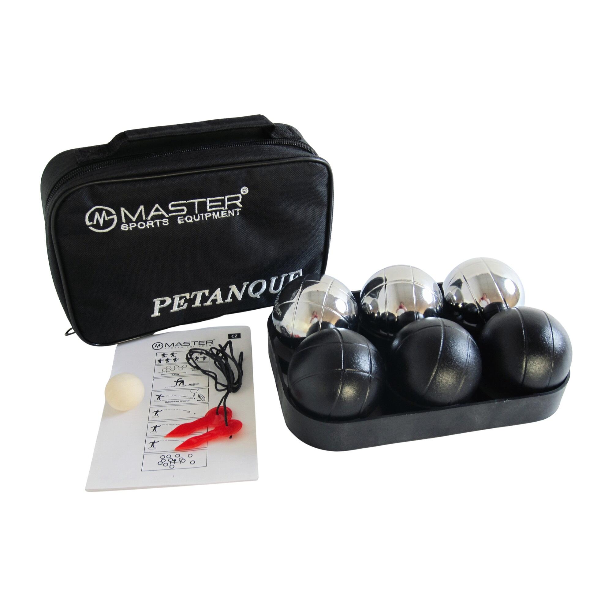 Pétanque sada MASTER 6 chromovaných a černých koulí 3/3
