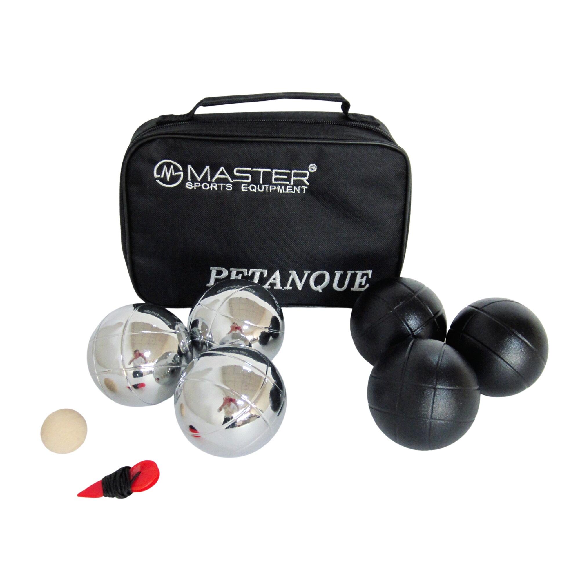 Pétanque sada MASTER 6 chromovaných a černých koulí 2/3