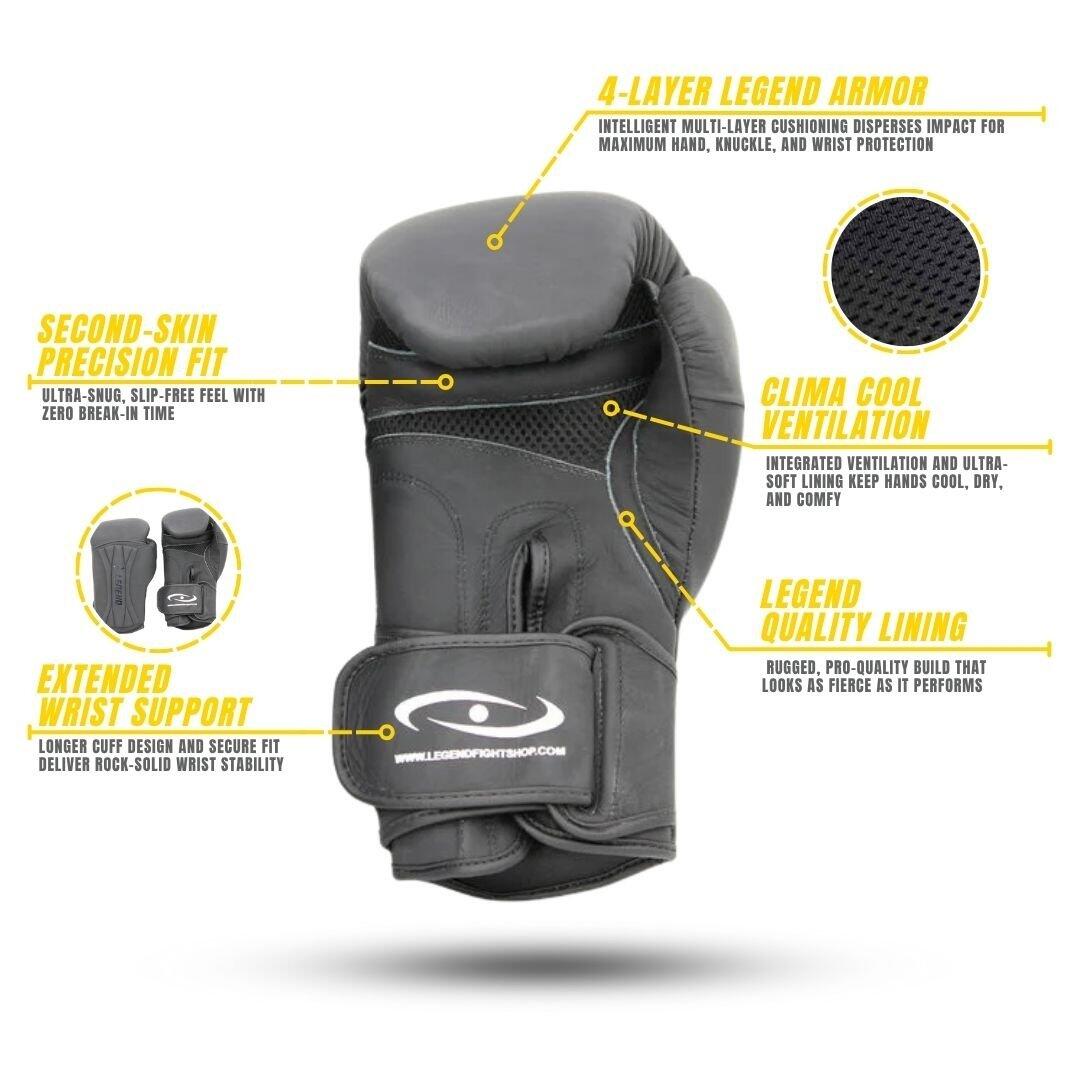 Power Special Bokshandschoenen Heren/Dames Mat Zwart  Leer 2/6