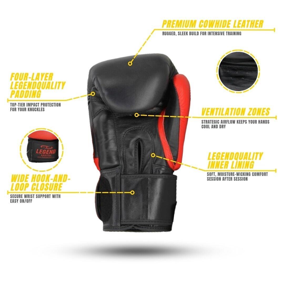 Thai Series 2.0 Gants de Boxe Homme/Femme Cuir Rouge 2/5