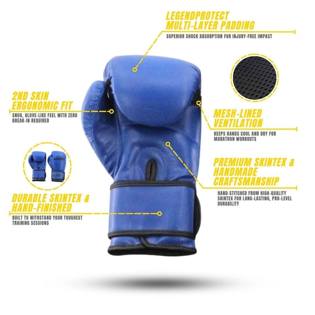 Powerfit & Protect Bokshandschoenen Heren/Dames Blauw PU 3/6