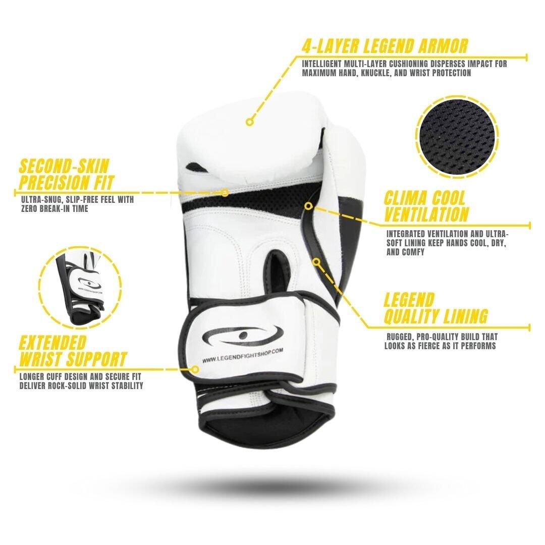 Gants de Boxe Power Special Homme/Femme Cuir Blanc 2/5