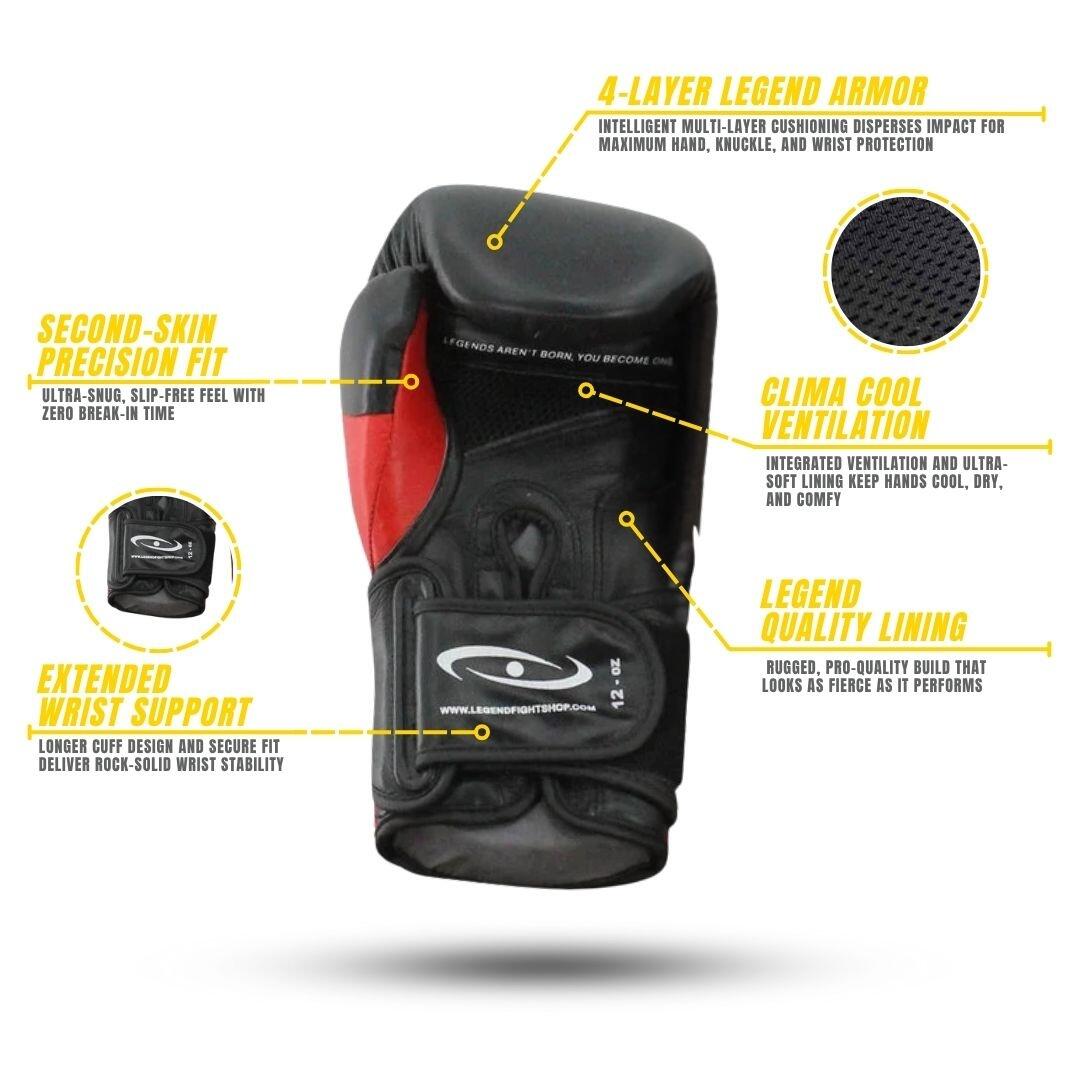 Power Special Bokshandschoenen Heren/Dames Rood Leer 2/5
