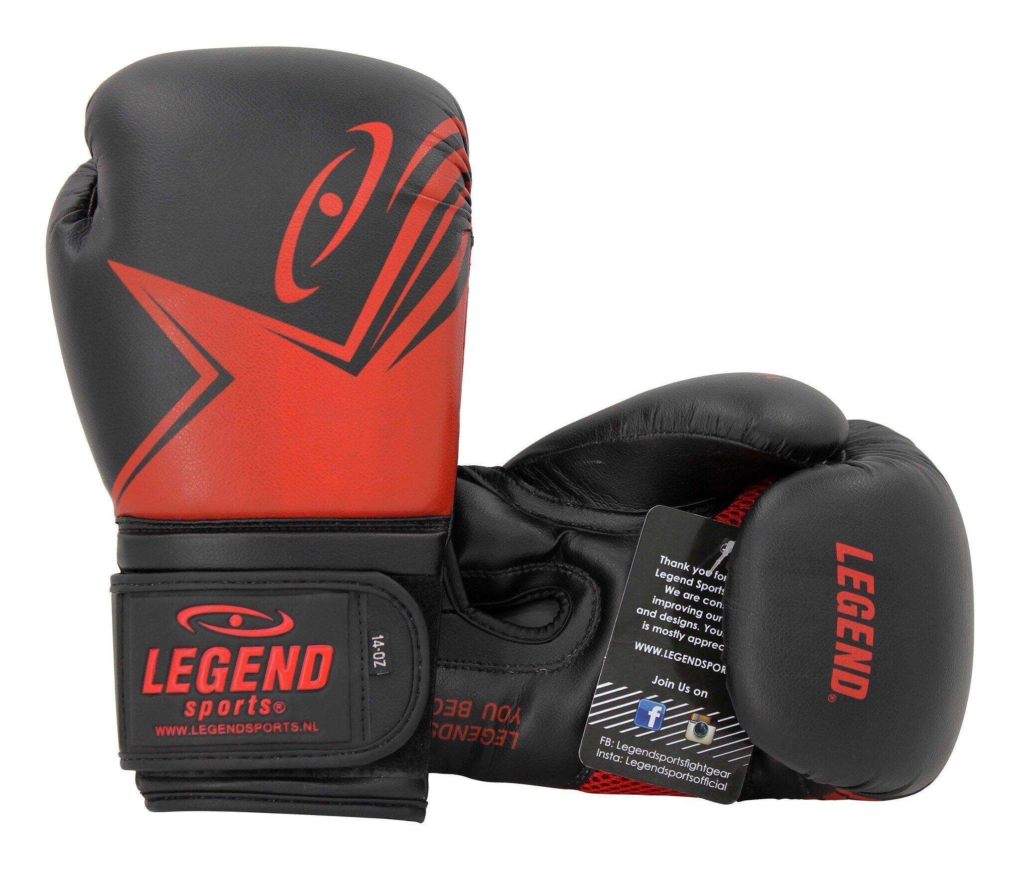 EcoFIT Bokshandschoenen Heren/Dames Zwart-Rood PU 4/5