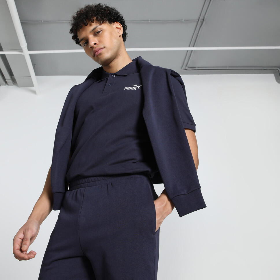 Męska koszulka polo Essentials z logo No. 1 z piki PUMA New Navy Blue