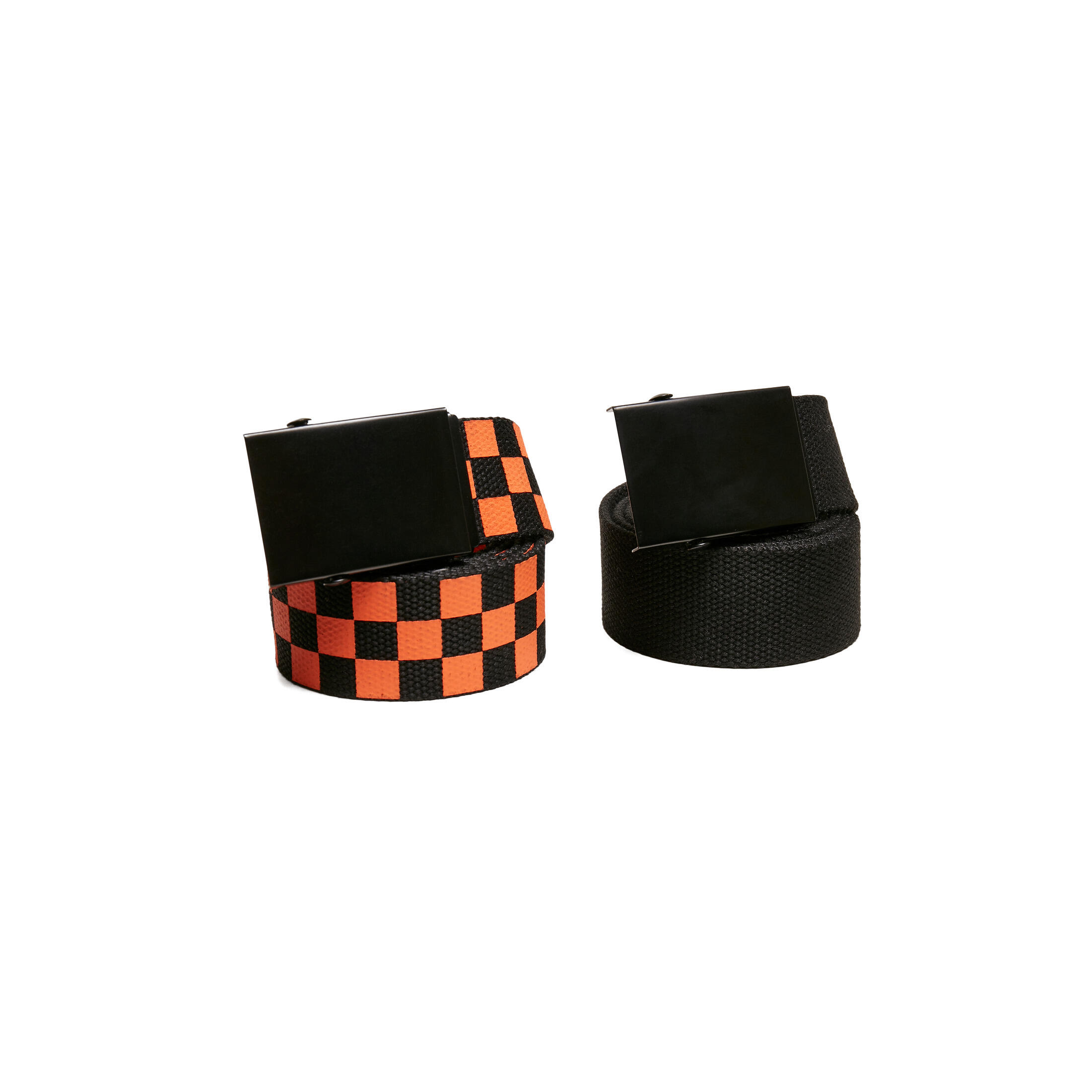 Urban Classics - Ceintures En Toile À Carreaux Et Unies Urban Classics (x2) - Ceinture - Noir|orange - 38 S - Decathlon