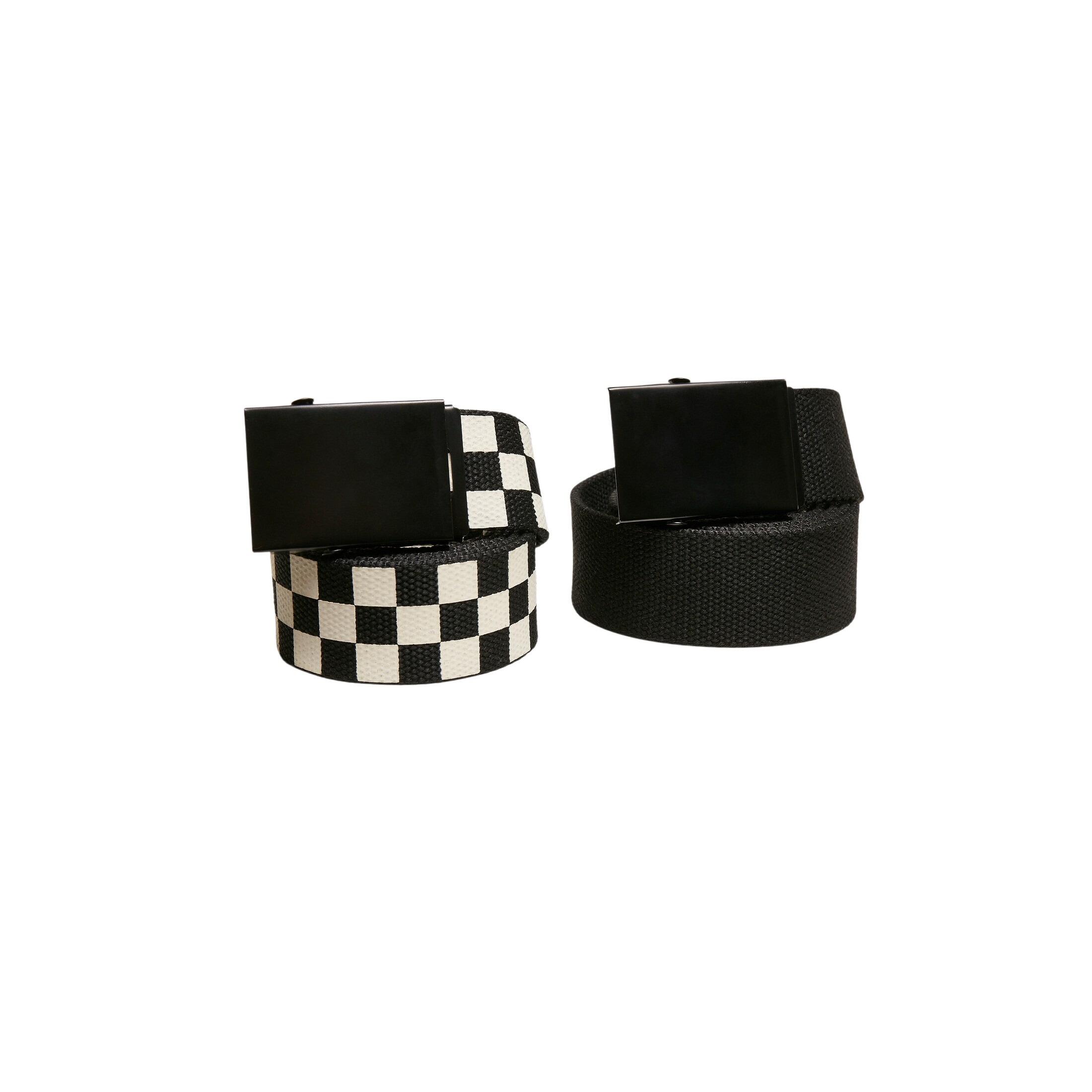 URBAN CLASSICS Checked and plain canvas belts Urban Classics (x2)
