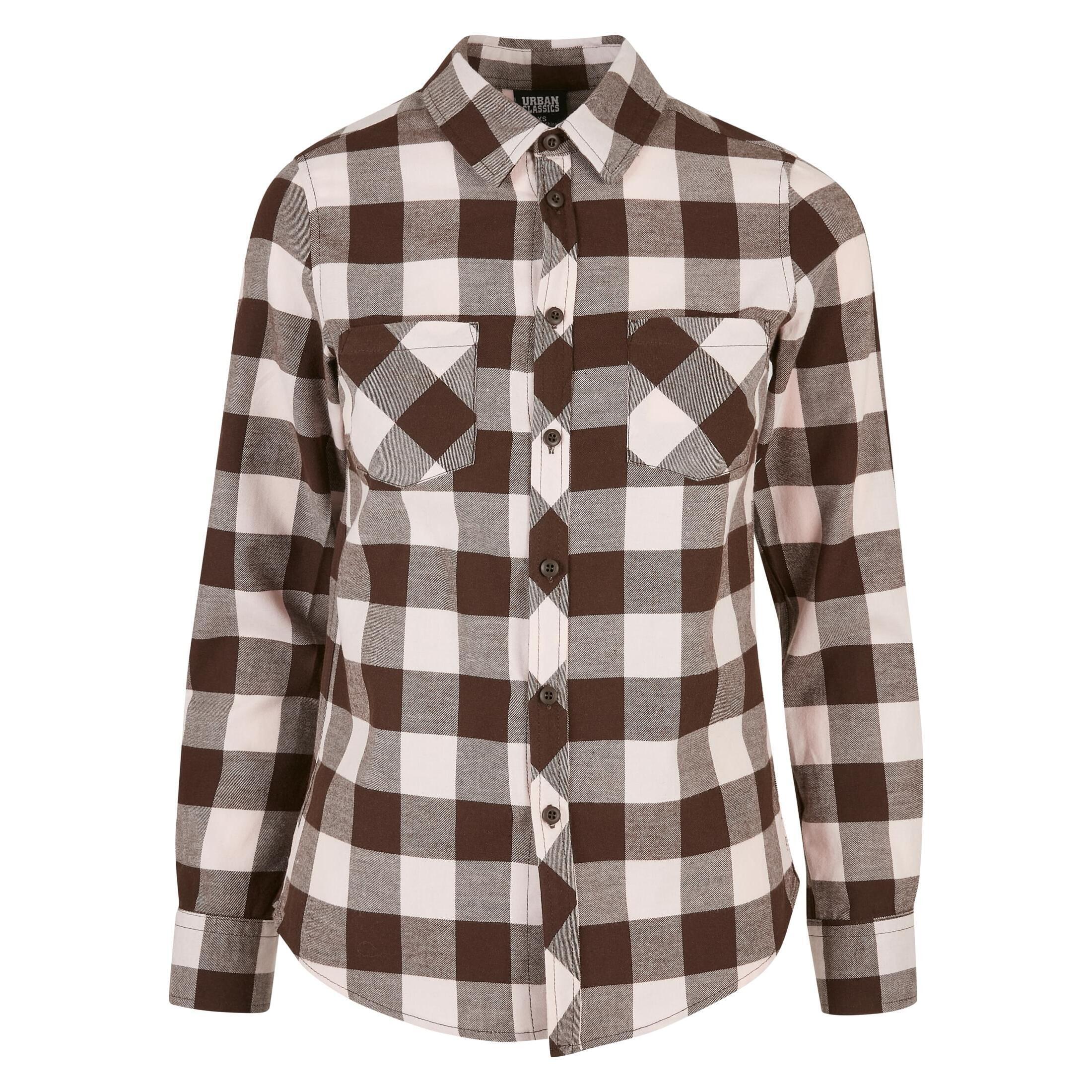 Urban Classics - Chemise En Flanelle À Carreaux Femme Urban Classics Gt - Chemise Manches Longues - Marron|rose - Decathlon