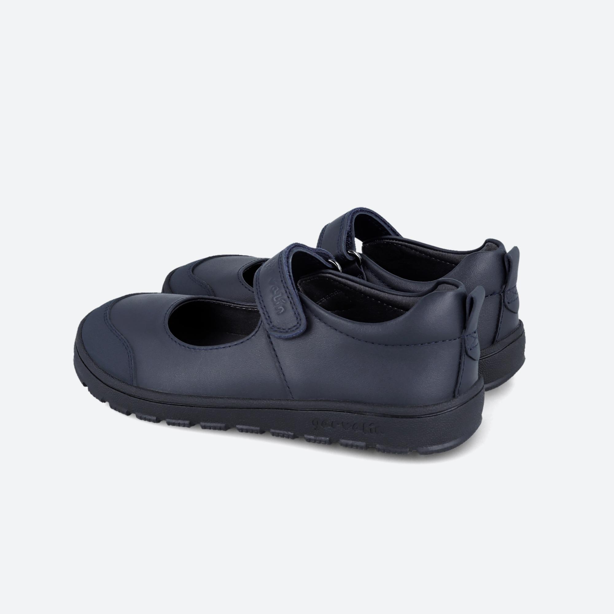 Mary Janes Escolares Barefoot Menina Garvalín 251506B Azul Marinho Fecho Adesivo 5/7