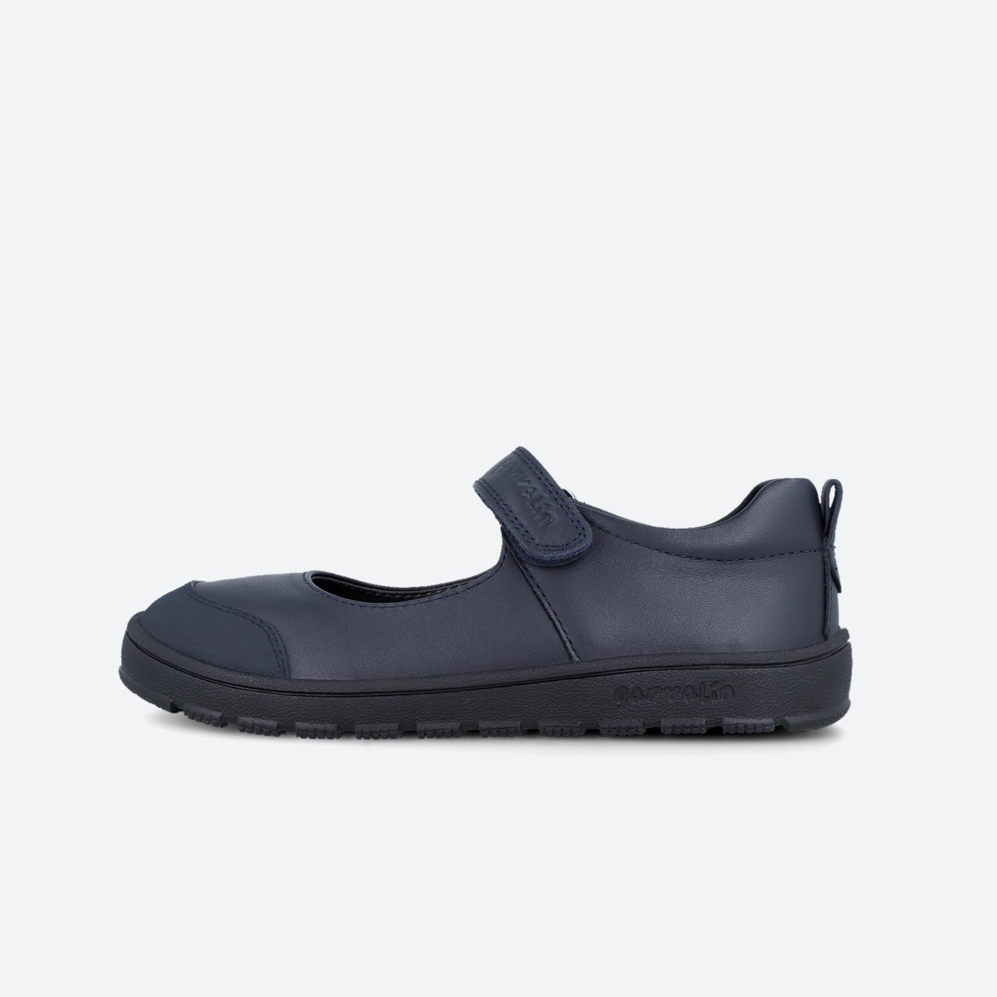 Mary Janes Escolares Barefoot Menina Garvalín 251506B Azul Marinho Fecho Adesivo 6/7