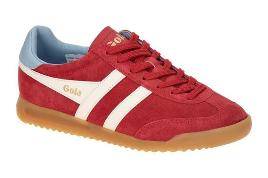 Gola Torpedo Damen Sneakers Schuhe rot weiß Velour CLB761