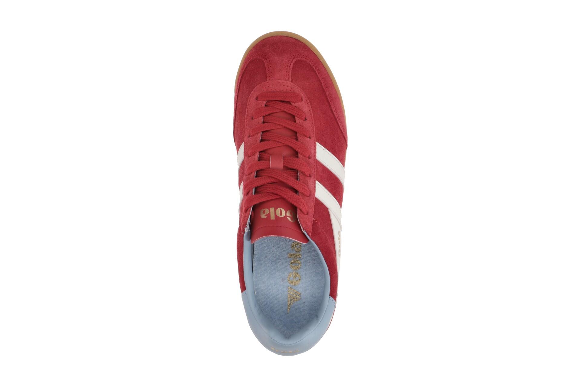 Gola Torpedo Damen Sneakers Schuhe rot weiß Velour CLB761 6/7