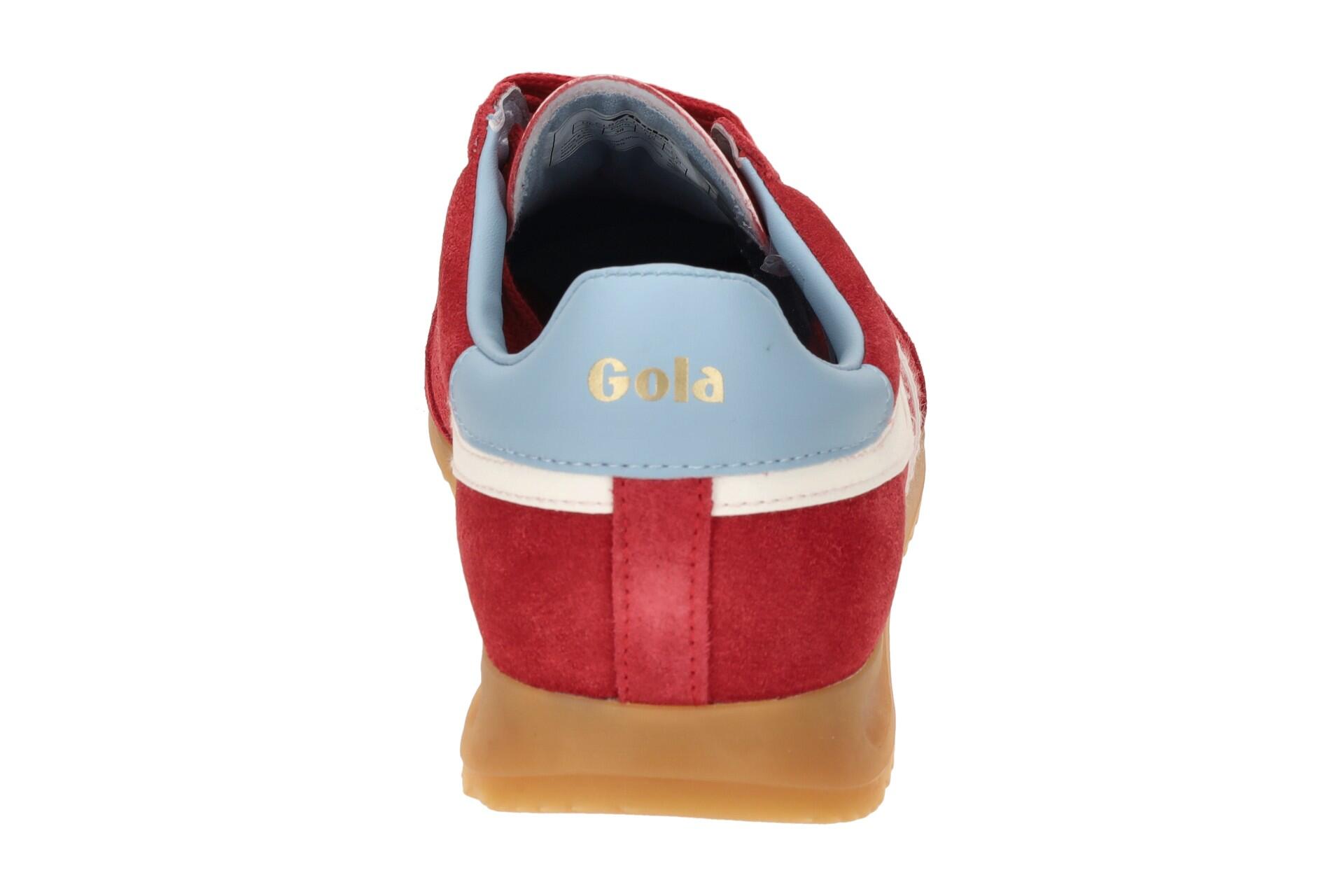 Gola Torpedo Damen Sneakers Schuhe rot weiß Velour CLB761 5/7