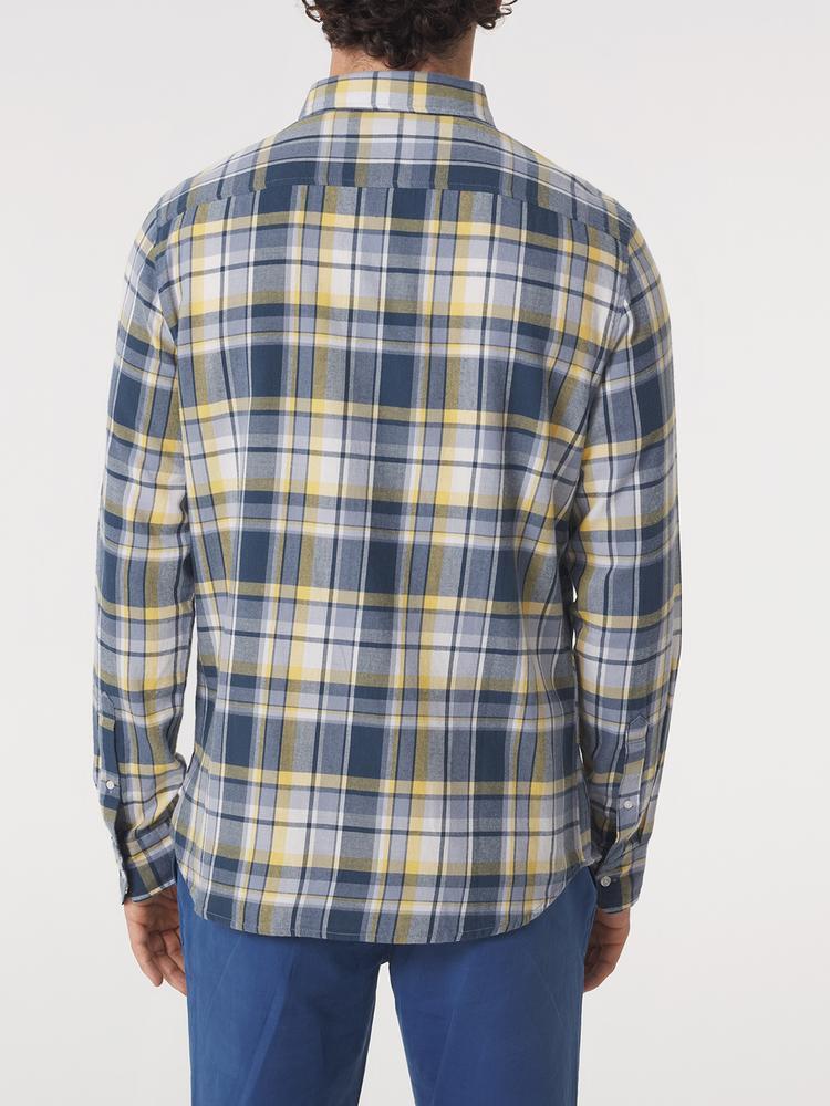 Camisa a cuadros azul/amarilla para hombre TBS SULKYCHE 5/5