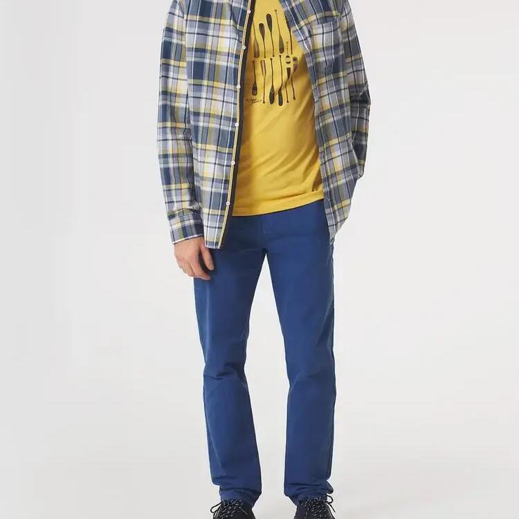 Men's Blue/Yellow Check Shirt TBS SULKYCHE