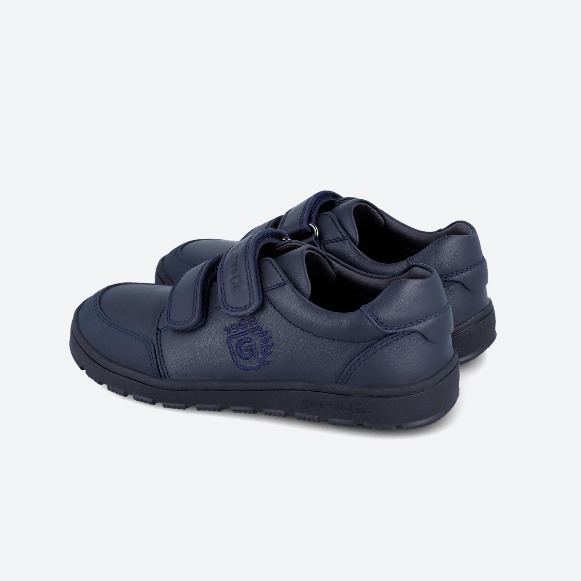 Zapatos Colegiales Barefoot Niño Garvalín 251505B Azul Marino Cierre Adherente 5/7