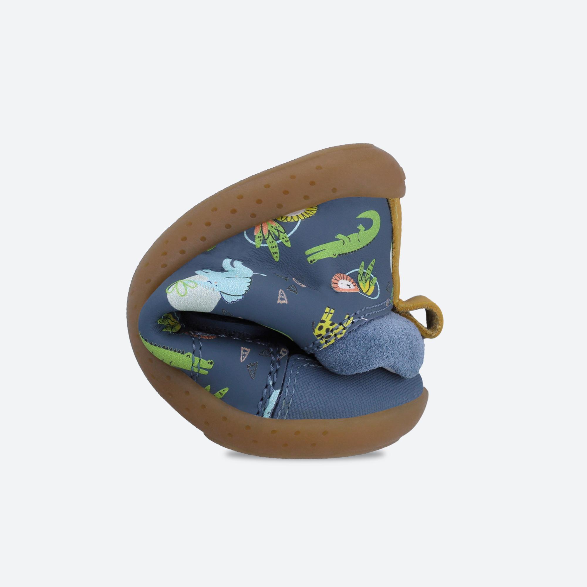 Botins Barefoot Menino Garvalín 251312A Azuis Fecho Adesivo 3/7