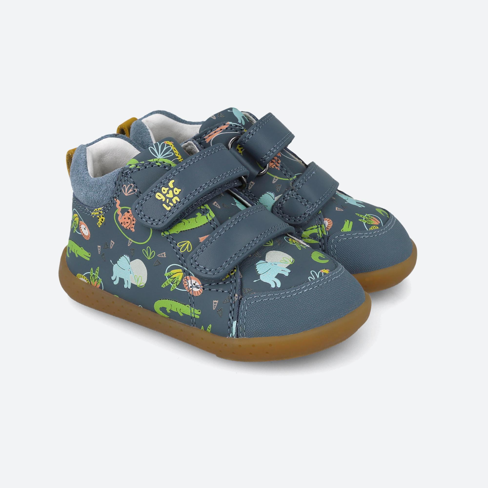Botins Barefoot Menino Garvalín 251312A Azuis Fecho Adesivo 2/7