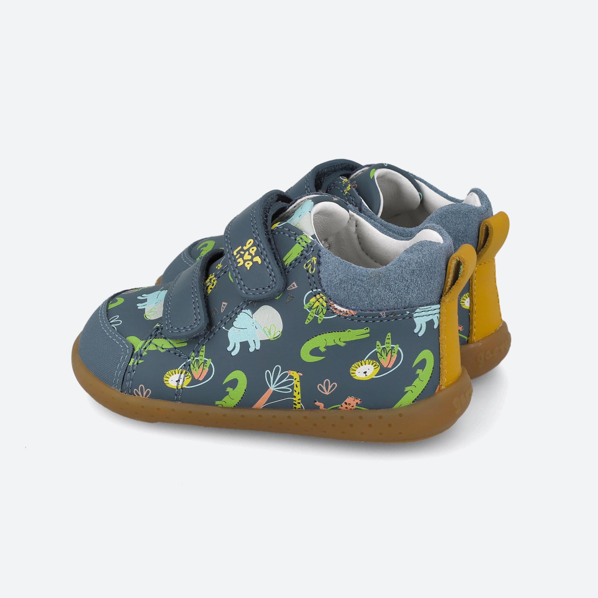 Botins Barefoot Menino Garvalín 251312A Azuis Fecho Adesivo 5/7