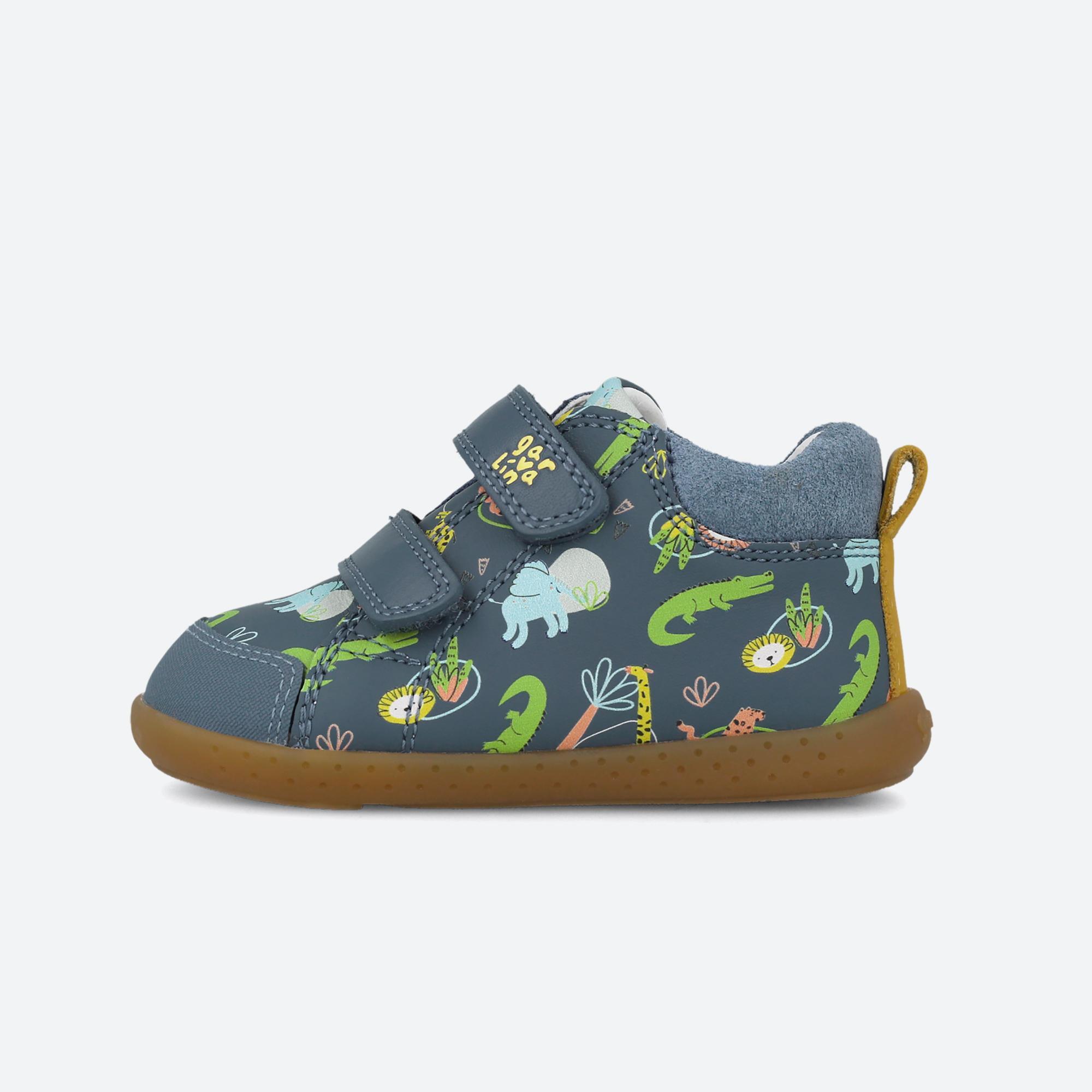 Botins Barefoot Menino Garvalín 251312A Azuis Fecho Adesivo 6/7