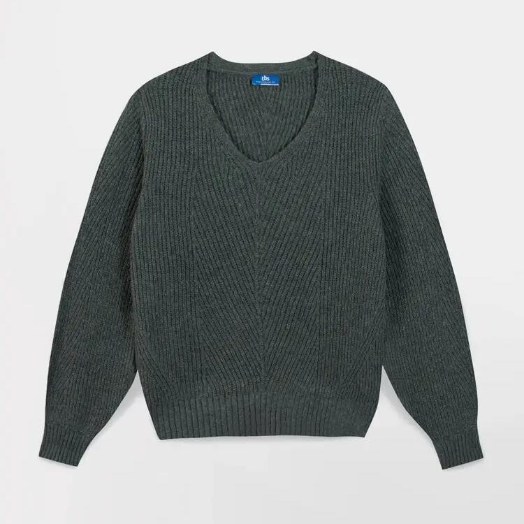 Women's TBS JENNYVER Green/Grey Jumper
