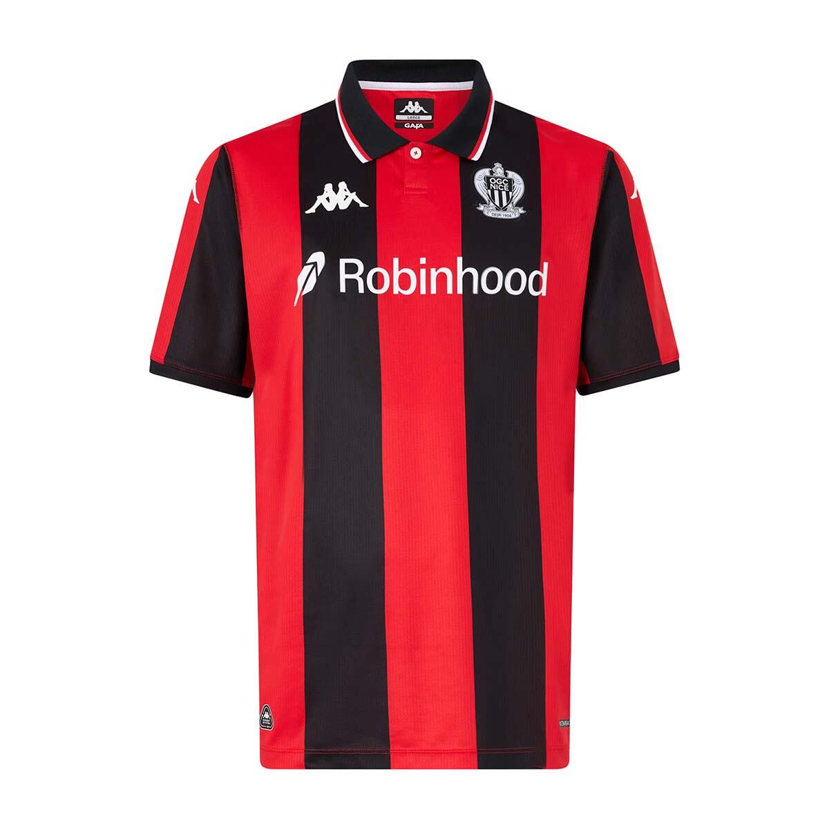 Kappa - Maillot Kombat Home Garçon Ogc Nice 25/26 - Maillot Manches Courtes - Rouge - Decathlon
