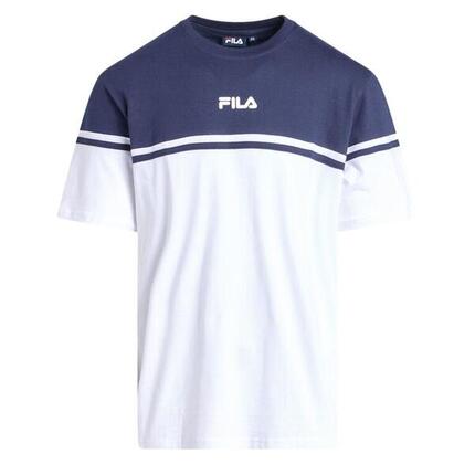 Camiseta Fila Blanca y Azul Marino Estampada para Hombre
