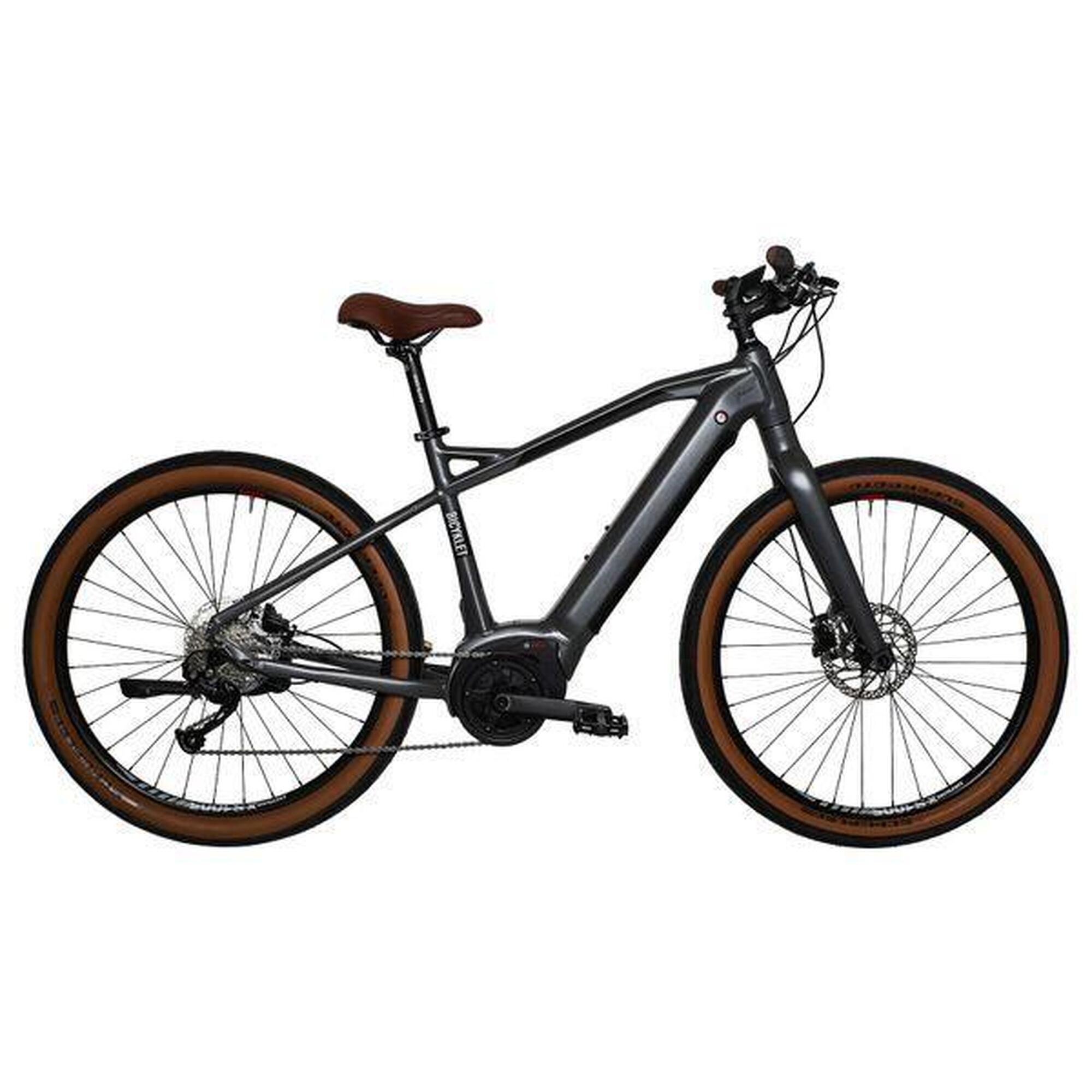 Bicyklet - Vélo Fitness Électrique Bicyklet Gabriel Shimano Altus 9v 500 Wh 27.5'' Gris Tit - Vélo Ville - Gris - 43 Cm - Decathlon