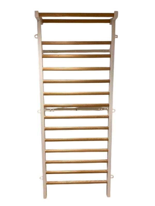 Spalier pentru Gimnastica Metal - Lemn, lacuit, 15 bare din fag, Laterale albe d