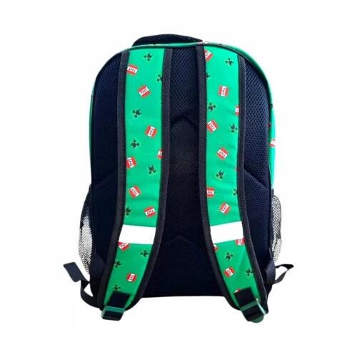 Rucsac, 42x30x17 cm, cu trei compartimente si doua buzunare laterale, Minecraft