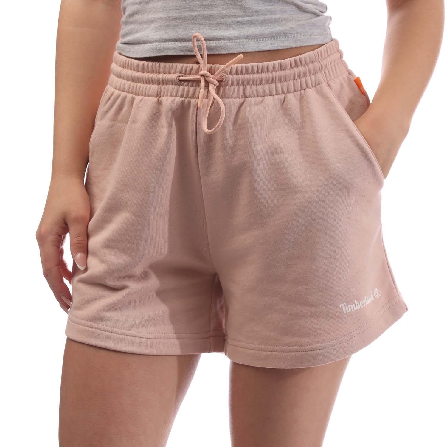 TIMBERLAND Short da jogging Timberland donna rosa 80% cotone vita elasticizzata