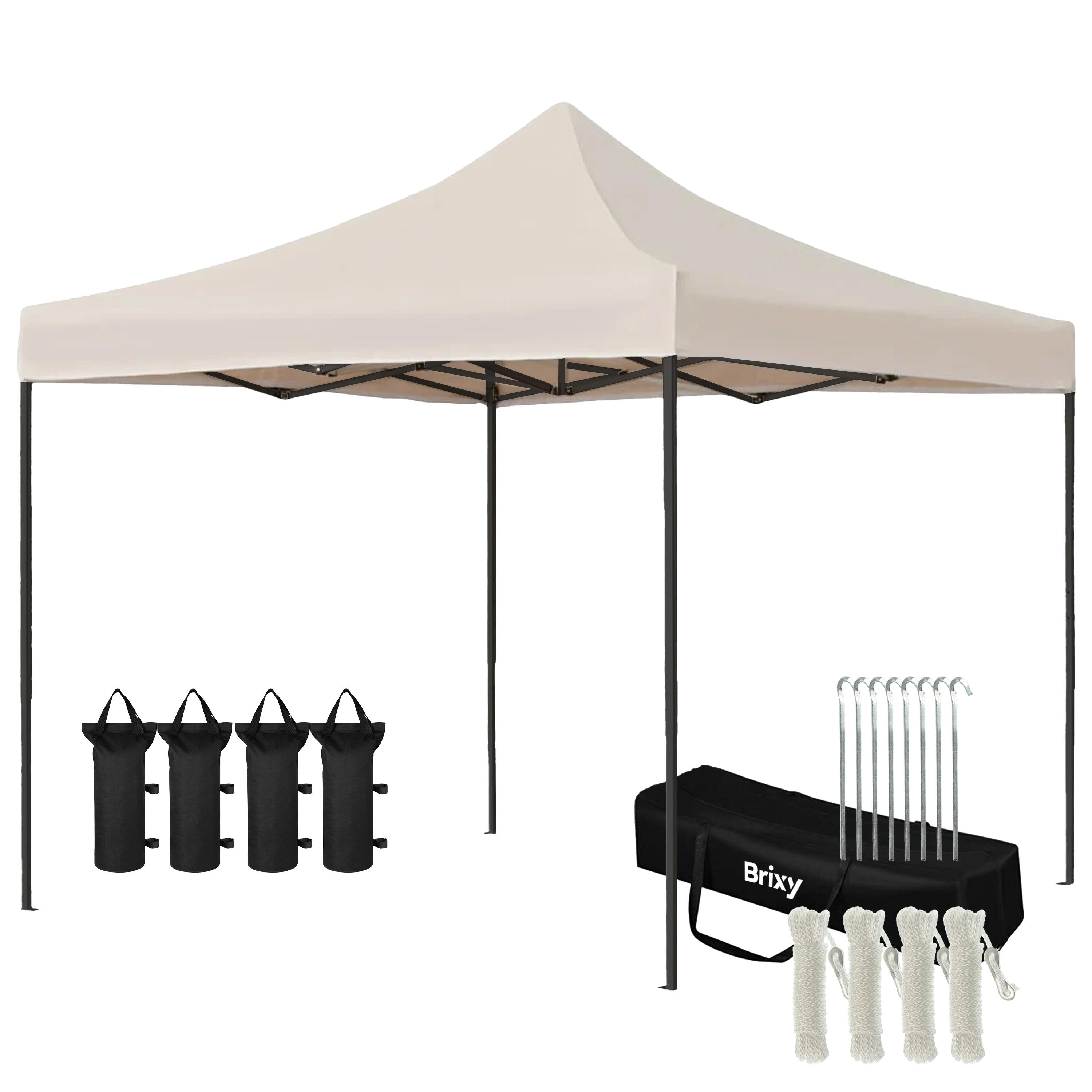 Partyzelt 3x3m - Easy Up - Wasserdicht - Faltbar - Mit Tasche - Creme 1/7