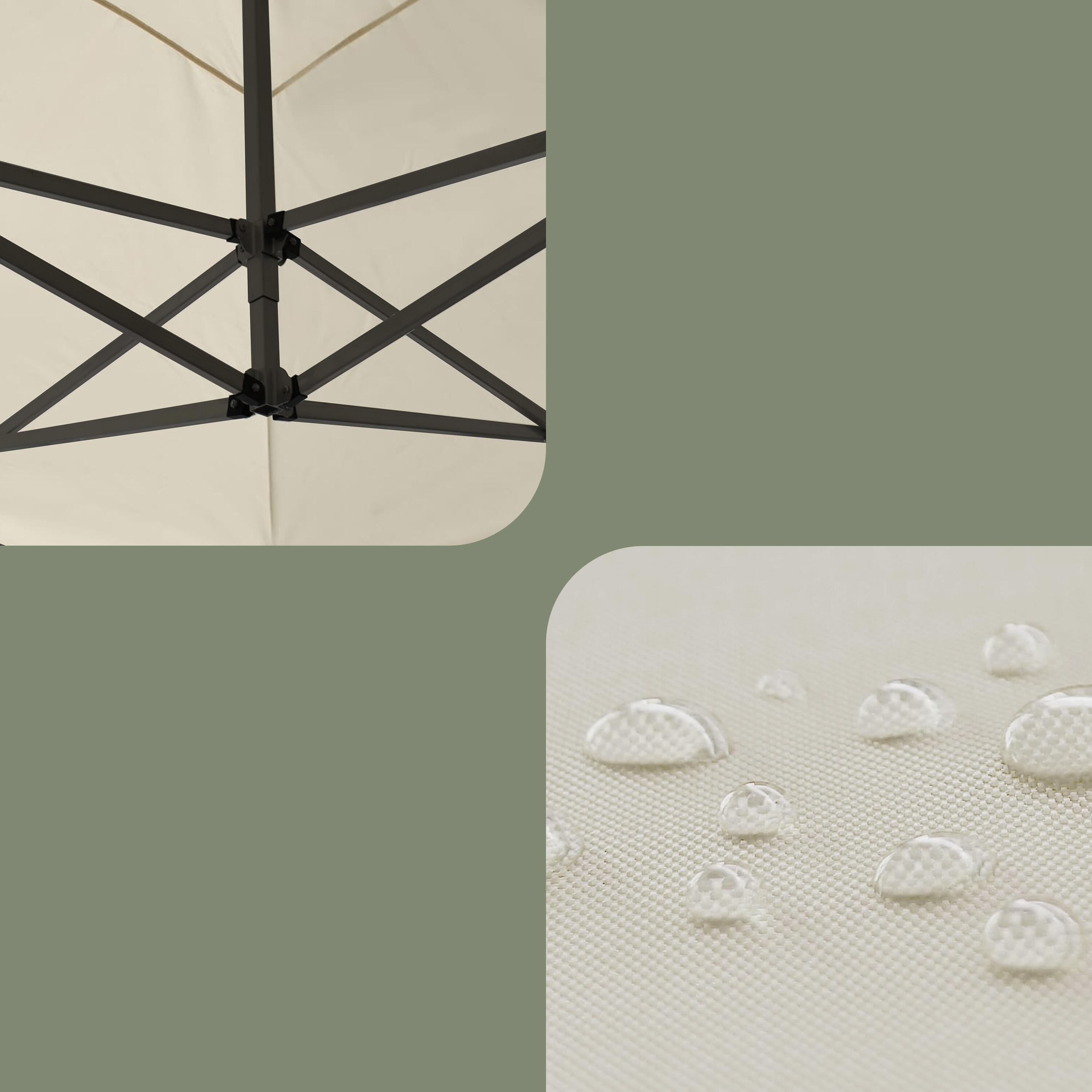 Partyzelt 3x3m - Easy Up - Wasserdicht - Faltbar - Mit Tasche - Creme 6/7
