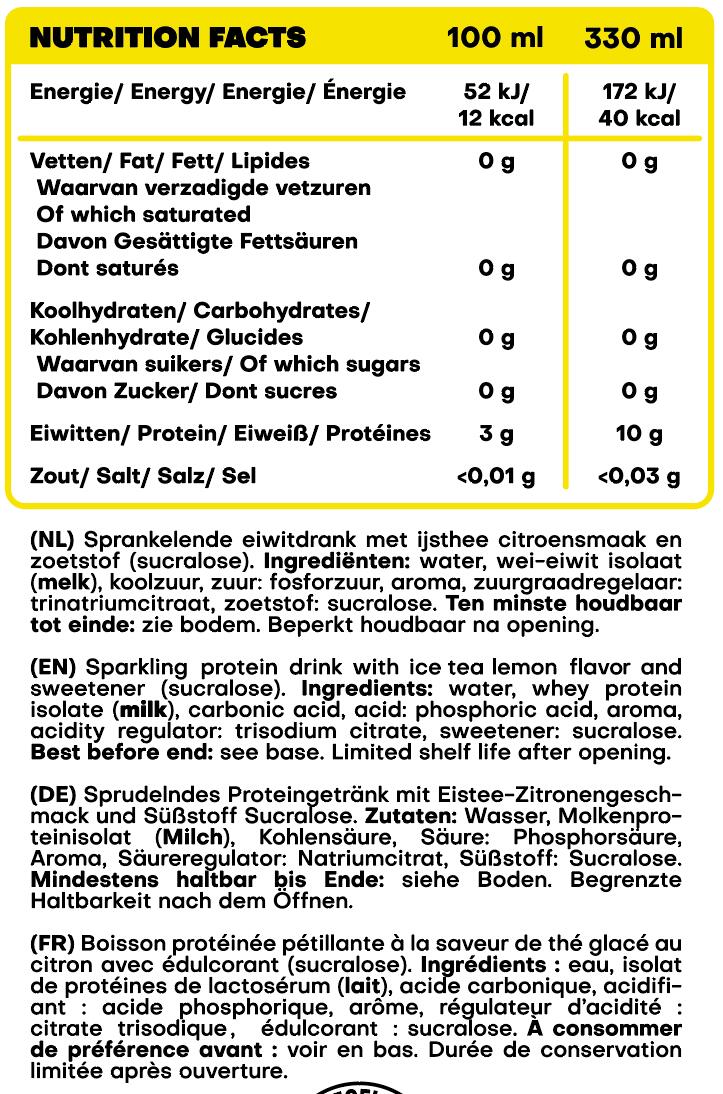 Protein Lemonade - 10g Protéine, Limonade Pétillante - Ice Tea Citron - 6 Pack 2/2