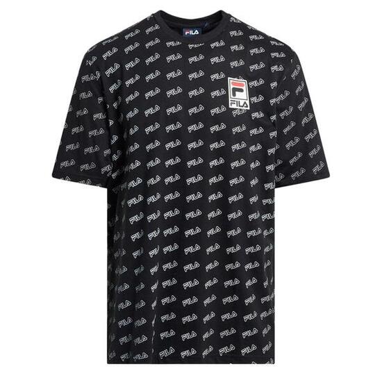 Camiseta Fila Negra de Hombre con Estampado Plano