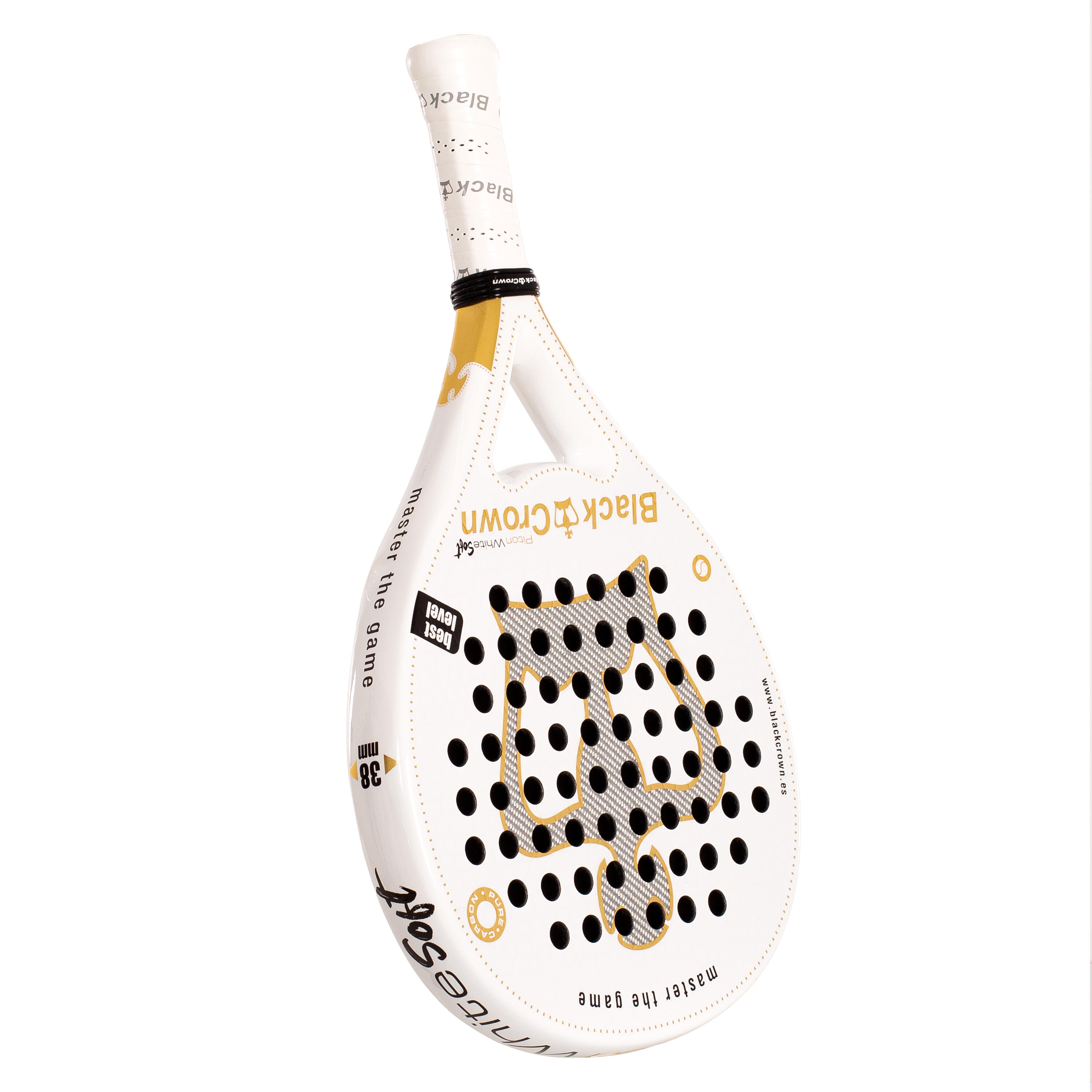 Black Crown Piton White Soft | Raquete Padel Redonda 3K Alumínio 355g Pro 5/7